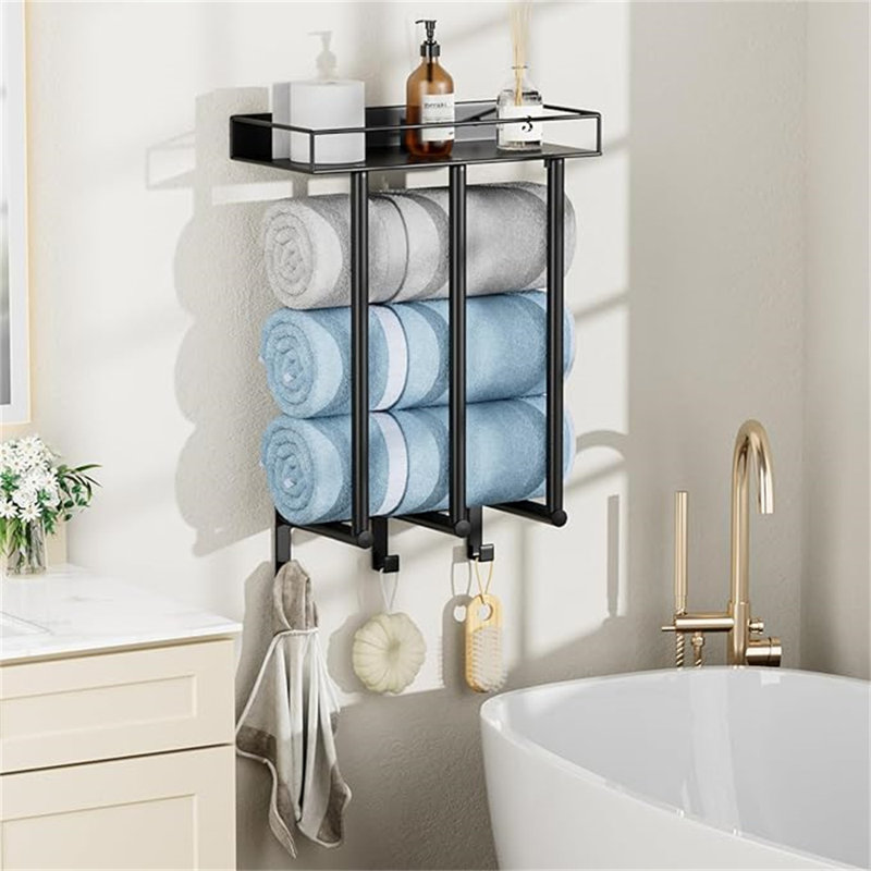 Ebern Designs Towel Racks For Bathroom - Wall Mounted Towel Rack With ...